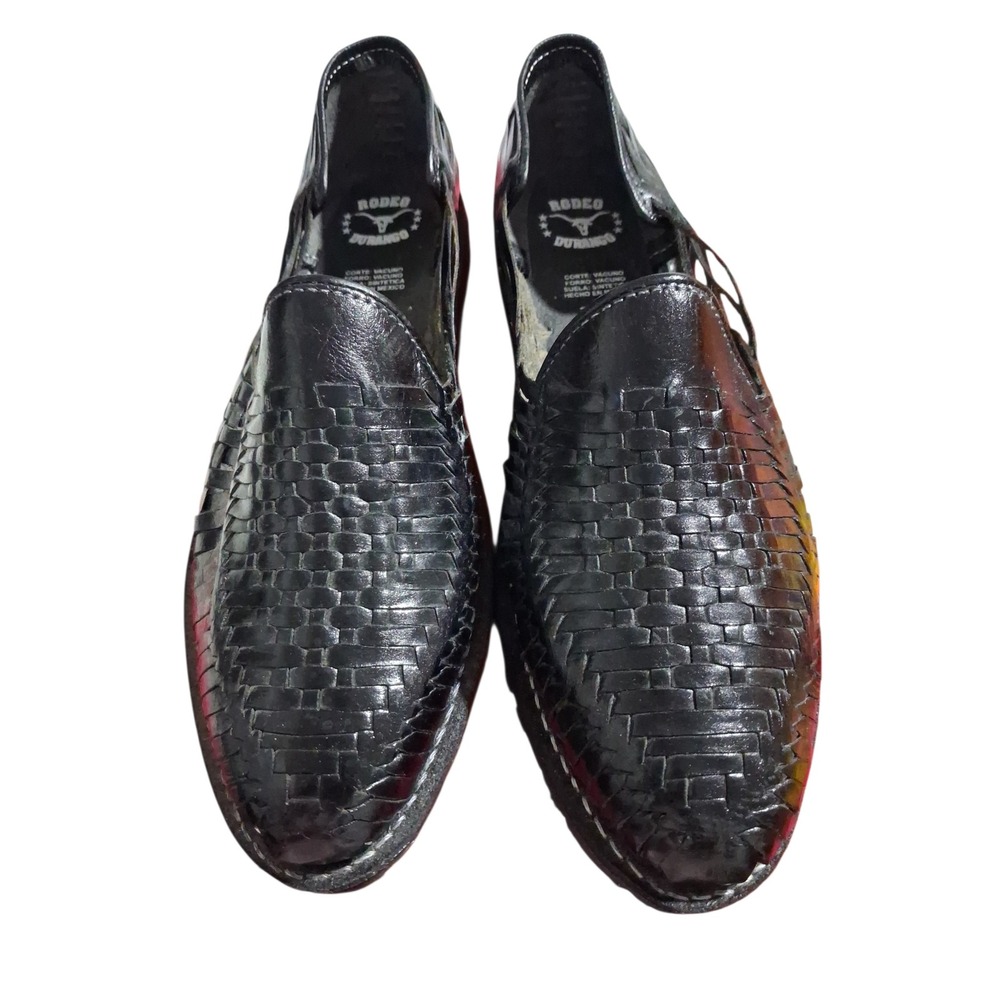 Rodeo Durango Leather Artisan Huaraches Men sz 12 Slip-On Weaved Mexican Sandals